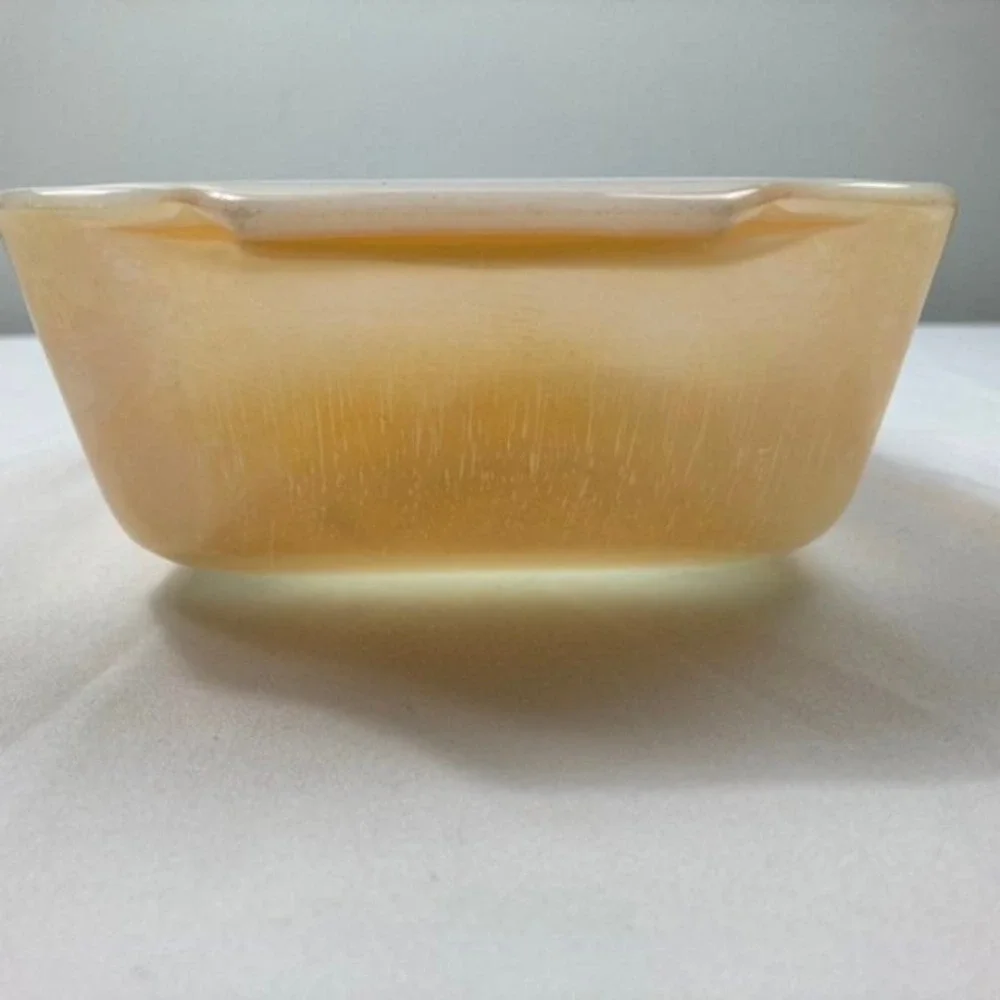 Vintage Fire King Lustreware Bread Loaf Baking Dish Milk‎ Glass Peach 1qt